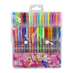 Ручка гелевая, Basir, цветные чернила, серия "Принцессы", ароматизированные, с блёстками, корпус с рисунком, 36 шт