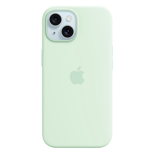 Силиконовый чехол с поддержкой MagSafe Apple Silicone Case для iPhone 15, Soft Mint (Пастельно-мятный)