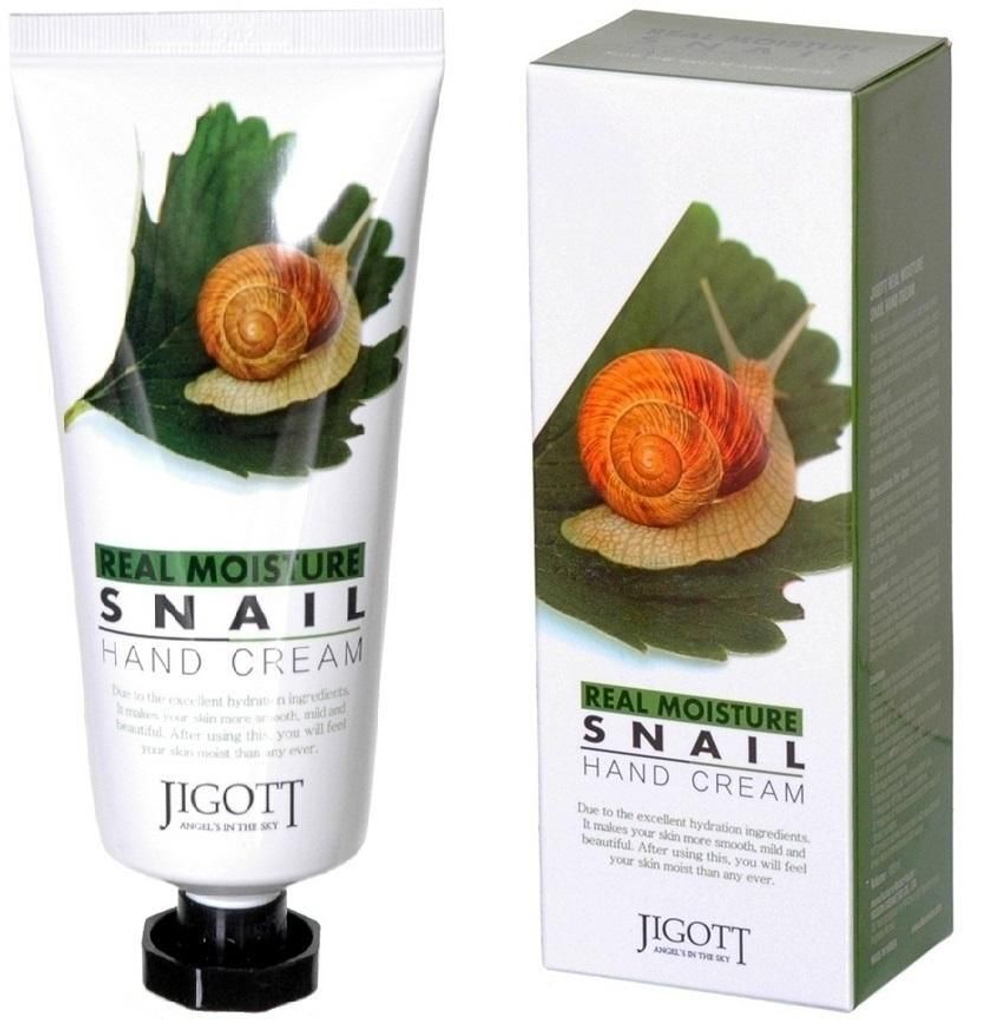 Jigott Крем для рук с муцином улитки Real Moisture Snail Hand Cream100 мл