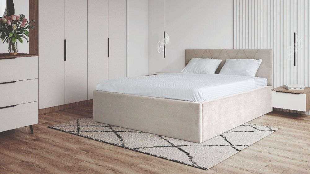 Кровать Румба 1,4 (Бежевый софт), ДСВ-Мебель