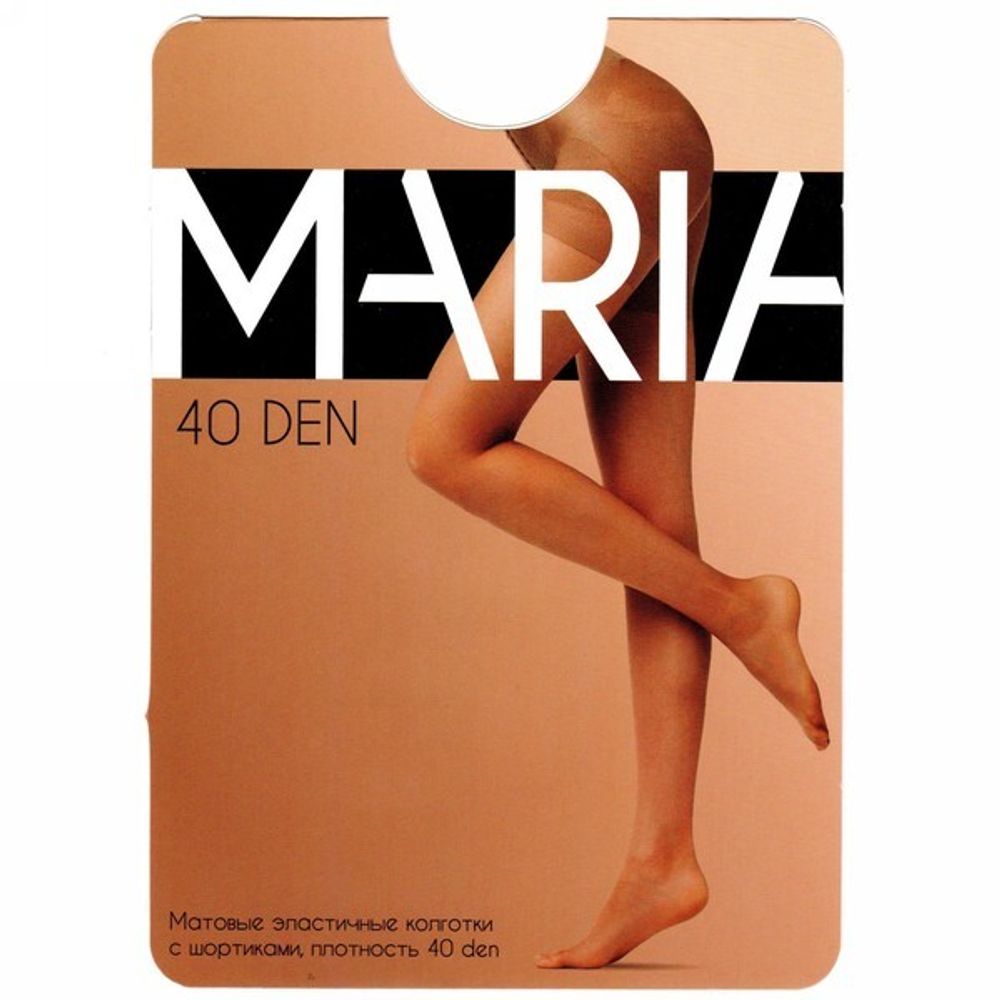 Колготки женские MARIA 40 den матовые с шортиками, цв. чёрный, р-р 3