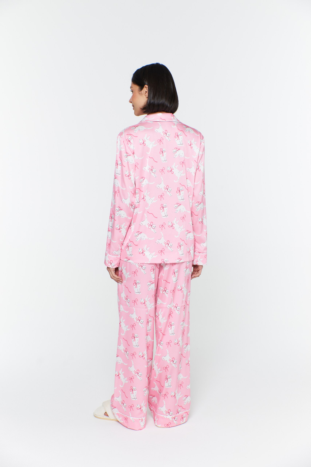 Шеклвая пижама розовые кошечки - S размер