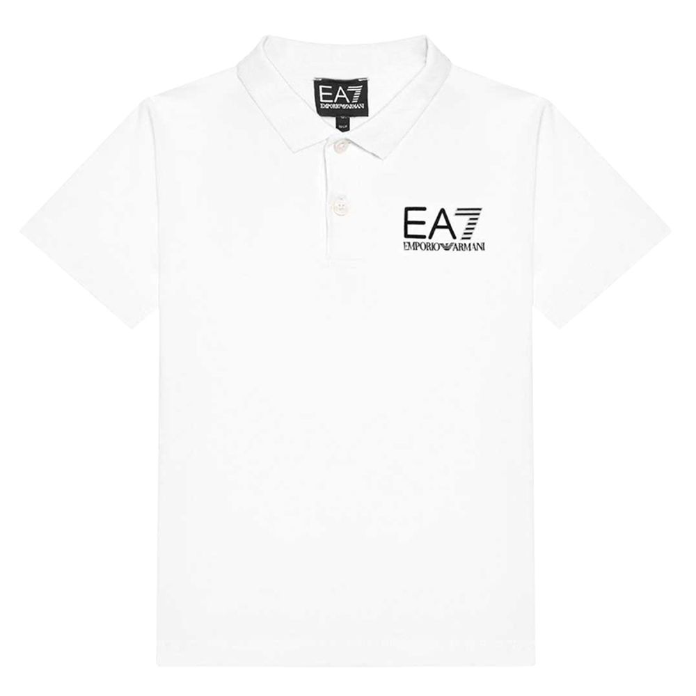 Футболка для мальчика теннисная EA7 Boys Jersey Polo Shirt - white