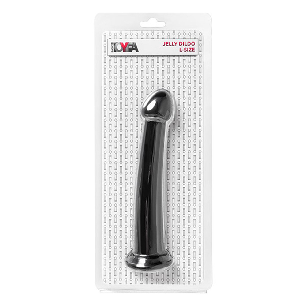 Черный нереалистичный фаллоимитатор 20см ToyFa Jelly Dildo L 882027-5