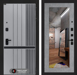 Входная дверь Лабиринт SKYLAB - Зеркало 18 Бетон светлый