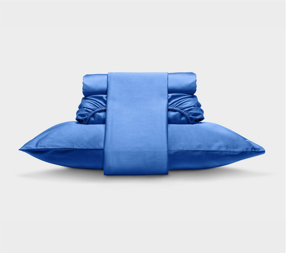 Простыня на резинке 120x200x25 Mollen васильково-синяя