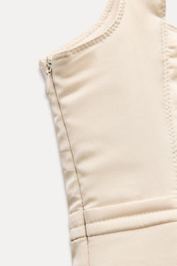 ZARA СТЕГАНЫЙ ТОП БЮСТЬЕ, ТЕЛЕСНО-РОЗОВЫЙ