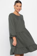 Платье бохо трикотажное Млада (темно-оливковое) П14412-8М LT Collection