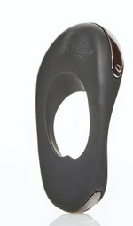 Черное эрекционное виброкольцо с двумя виброэлементами ATOM PLUS (Цвет: черный)