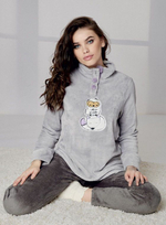 Теплый домашний костюм Night Life (Размер: S) (Цвет: серый с жёлтым)