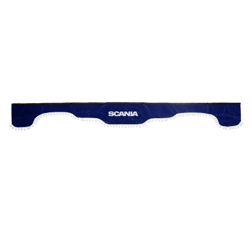 Ламбрекен SCANIA (флок, синий, белые шарики) 230см