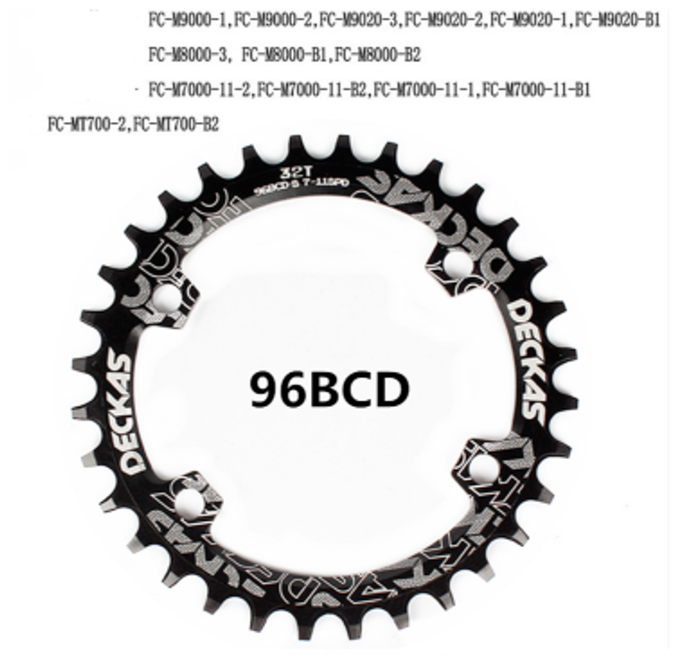 Звезда DECKAS 30Т.  цв. черный BCD 96 Shimano XTR/M7000/M8000 / M9000