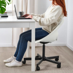 Офисный стул с подушкой - IKEA LOBERGET/MALSKÄR/MALSKAR, 67x67x90см, белый/черный, ЛОБЕРГЕТ МАЛЬСКАР ИКЕА