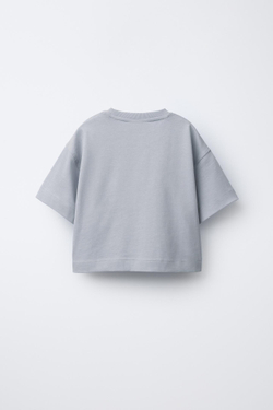 ZARA ОДНОТОННАЯ ФУТБОЛКА HEAVY WEIGHT, СЕРЫЙ