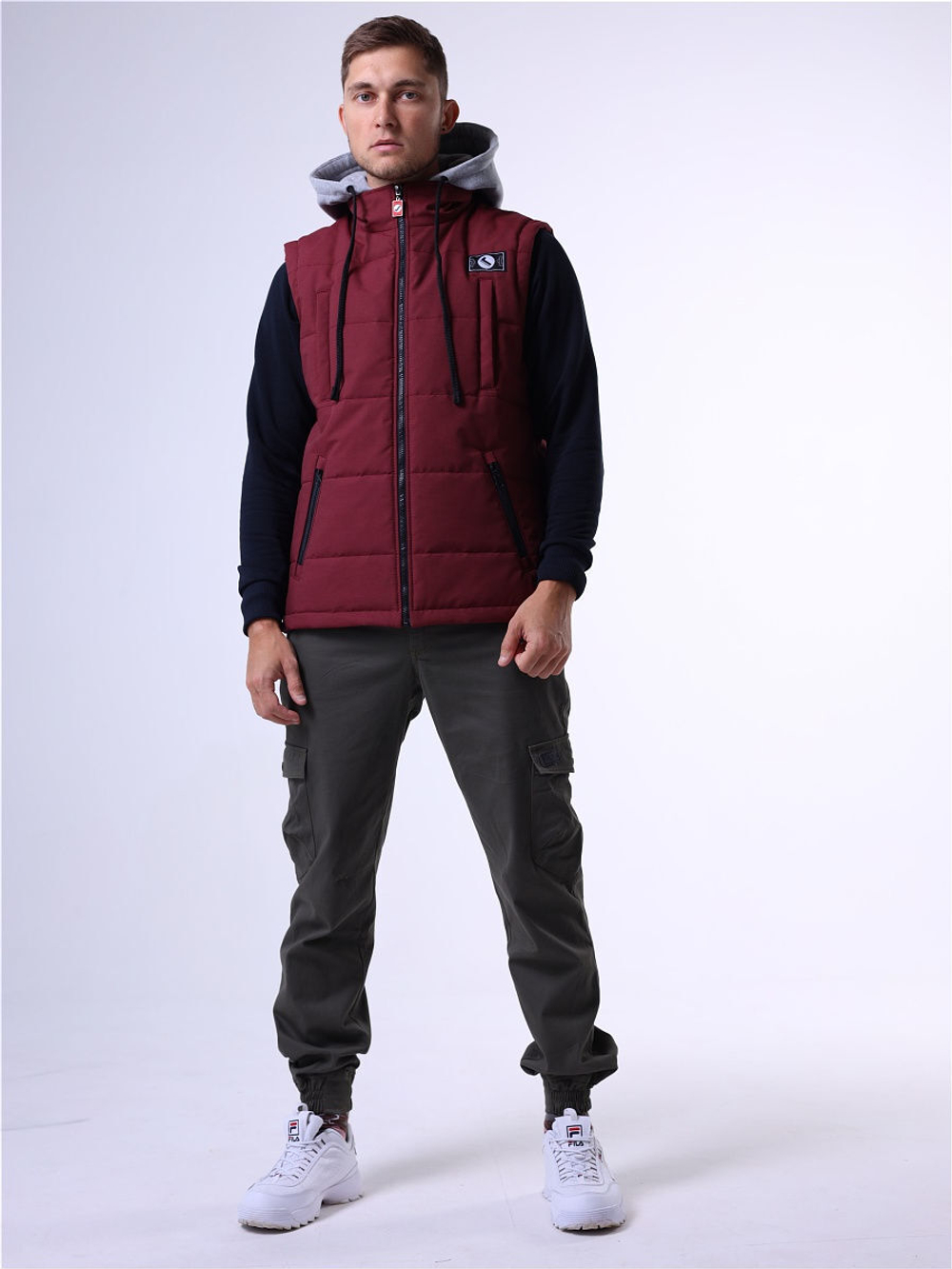 Жилет утепленный бордовый Город Горький