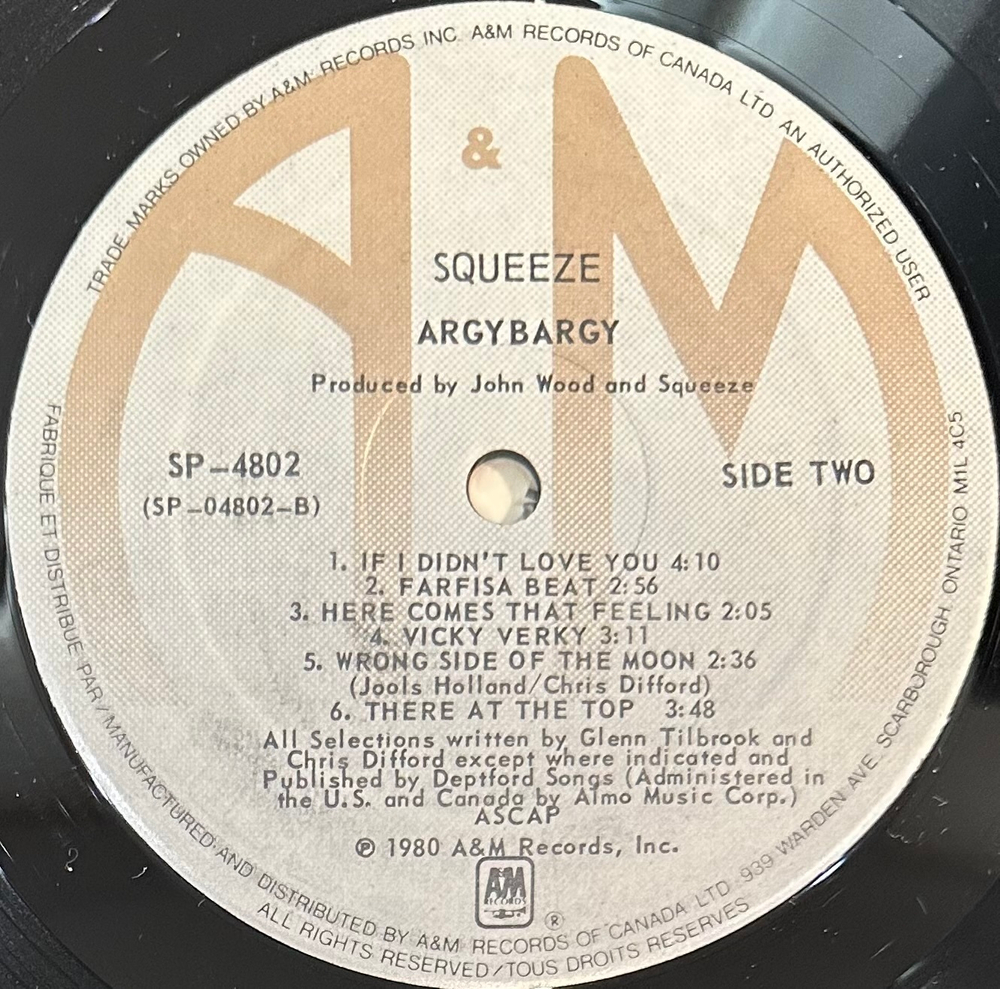 Squeeze- Argybargy (Канада 1980г.)