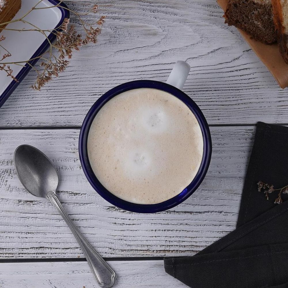 Кружка 510 мл d 10,5 см h9 см Blue Rim эмалированая сталь SUNNEX [1]