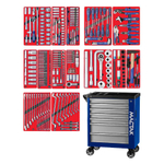 Набор инструментов "ПРОФИ" в синей тележке, 299 предметов МАСТАК 50-07299B