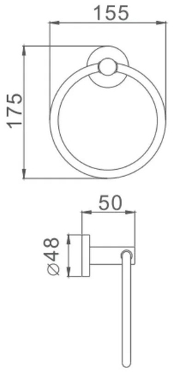 Держатель для полотенец кольцо Haiba HB8704 черный