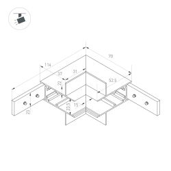 Коннектор угловой MAG-ORIENT-CON-2653-FDW-L90-INT (BK, внутренний) (Arlight, IP20 Металл, 3 года) 044159