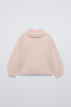 ZARA СВИТЕР С ВЫСОКИМ ВОРОТНИКОМ, ЦВЕТ РОЗОВОГО ДЕРЕВА