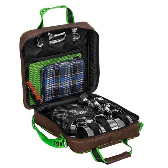 Набор для пикника Picnic на 6 персон коричневый (HS-PCB-6) Helios