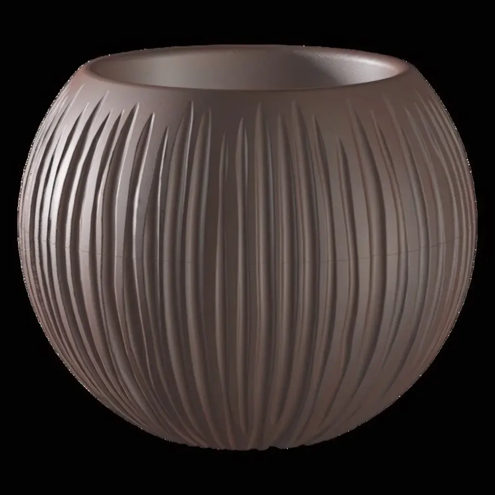 Кашпо для цветов пластиковое 1,7л d-13,5см «Сфера» Темно-коричневый