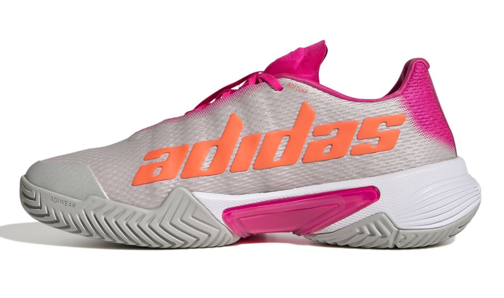 Женские Кроссовки теннисные Adidas Barricade W - grey two/solar orange/team shock pink