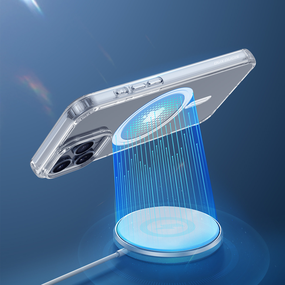 Усиленный прозрачный чехол с поддержкой MagSafe от Dux Ducis для iPhone 16 Pro Max, серия Clin Mag Series Case