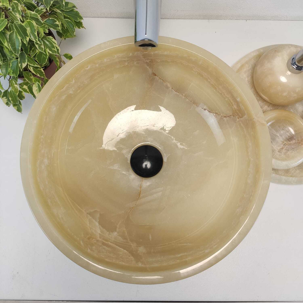 Раковина из оникса Bowl Yellow TinLip BO-61090 40*40*15