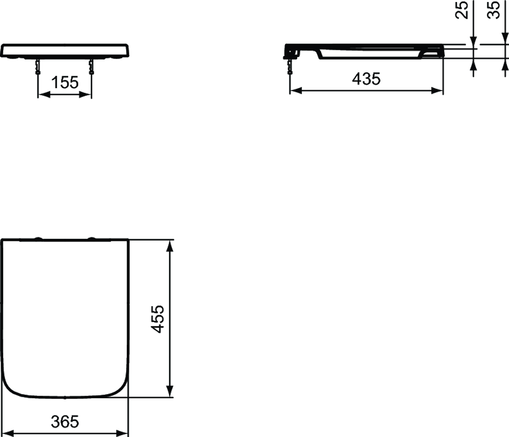 Сидение и крышка стандарт Ideal Standard BLEND CUBE T3926V1