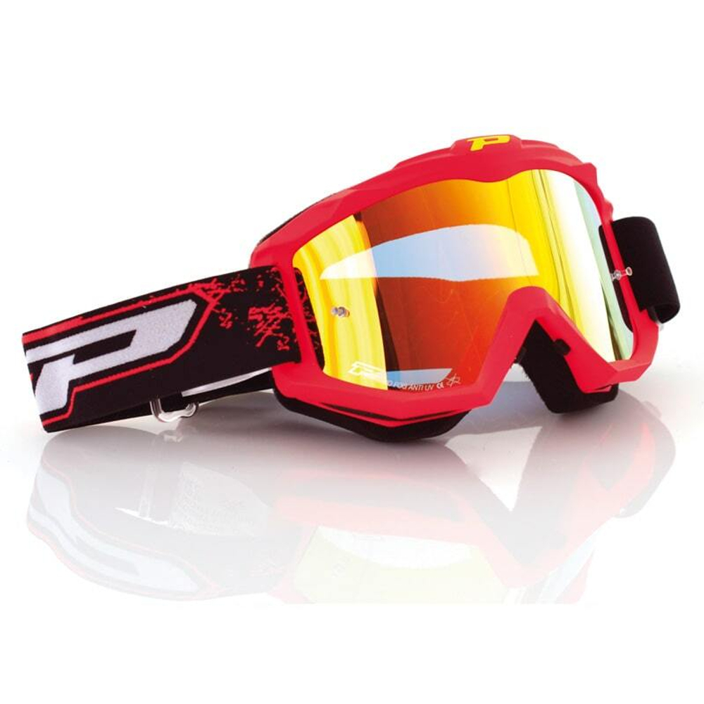 PROGRIP Маска / очки кроссовые RACE LINE 3204 + MULT. LENS-FLUO красные