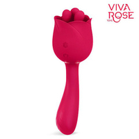 Малиновый вибратор-цветок 19,5см с подвижными тычинками Bior Toys Viva Rose RT-34008