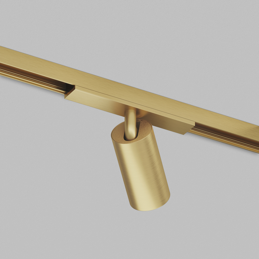 DK5740-SB Светильник для трека SHINE SPOT со светодиодом, D35*H70, 48V DC, 6W, RA?90, 3000K, IP20, сатинированная латунь, алюминий