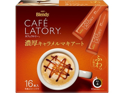 Напиток кофейный AGF Blendy Cafe Latory Stick с густой карамельный макиато, 16x11,5 г