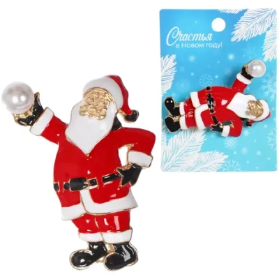 Брошь «Рождественское чудо - Дед мороз», 4,7*3,8см