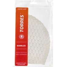 Шапочка для плавания TORRES Bobbles, SW-12204WH, белый, силикон