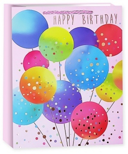 Пакет подарочный Воздушный День Рождения Дизайн №3 23,5*18*8 см.