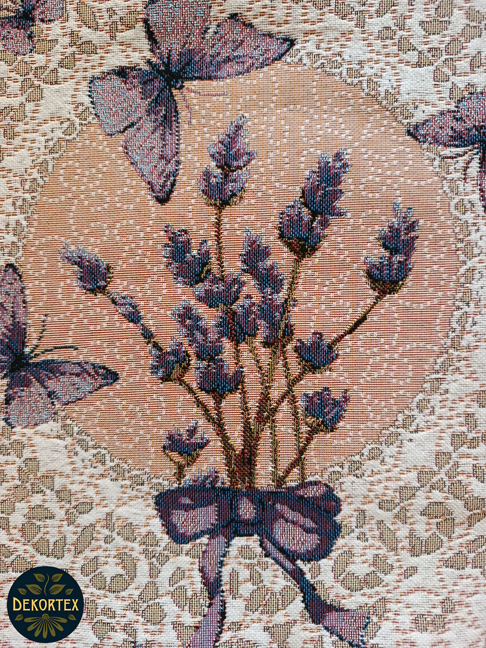 Набор чехлов на табурет из гобелена Лаванда и кружево (33х33 см) - 4шт