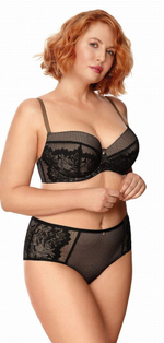 Бюстгальтер на косточках с пуш-ап вкладышами (Размер: 70D) (Цвет: черный)