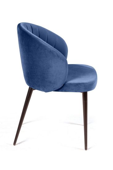 Стул Mont Blanc, бархат синий 29 / черный конус