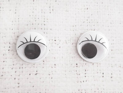 Глаза бегающие с ресницами, d 25 мм