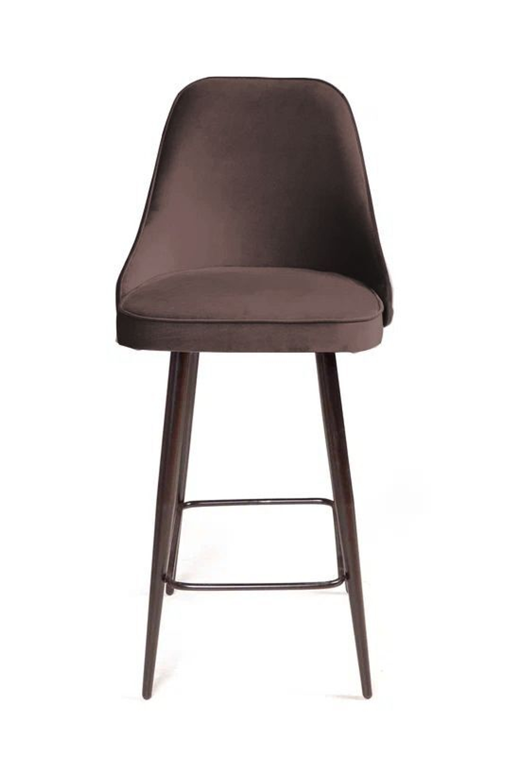 Стул полубарный Oliver, бархат антрацит 14/ чёрный конус