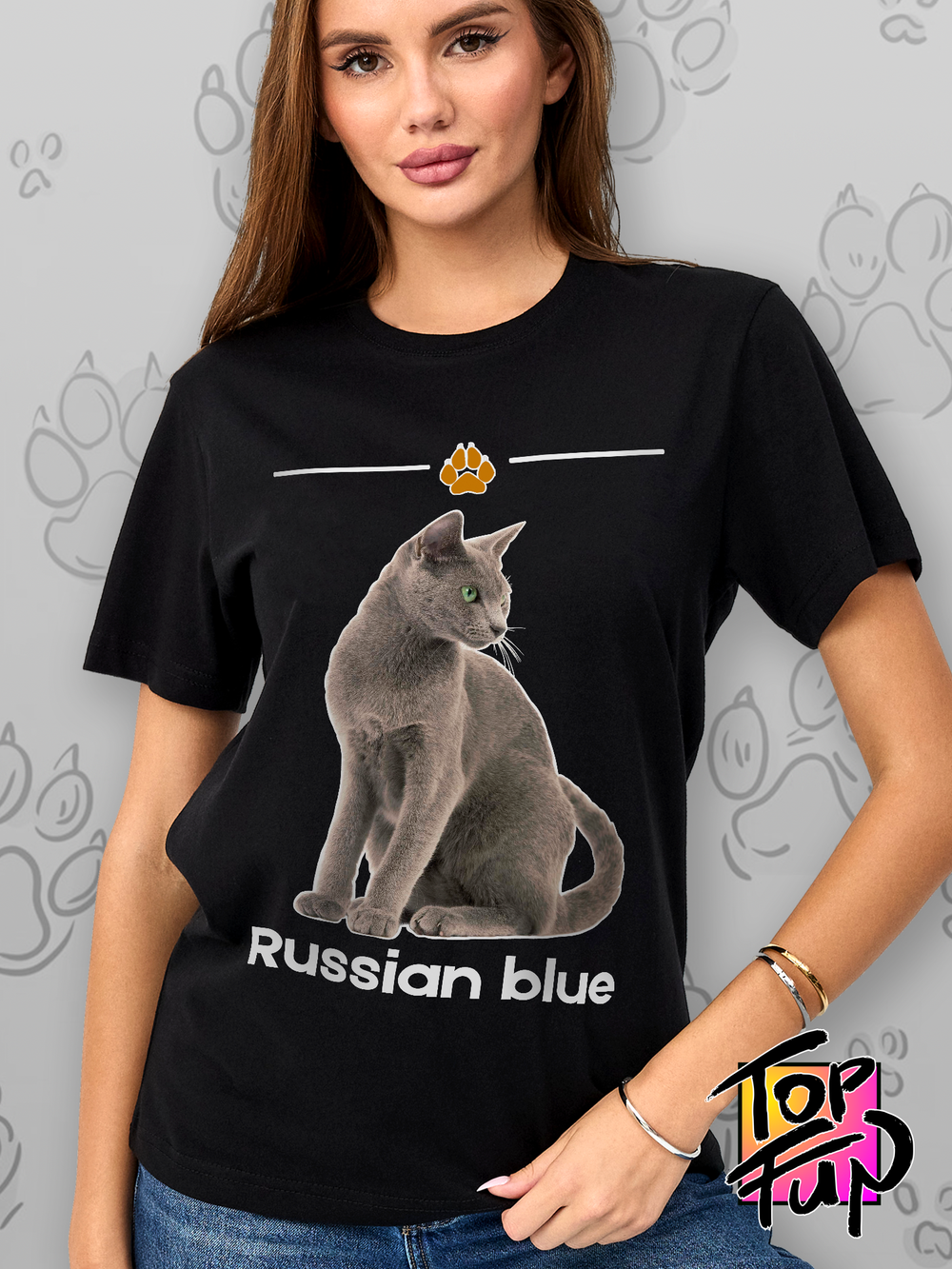 Футболка русская голубая кошка