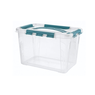 Ящик для хранения универсальный с замками и ручкой "grand box", 290х190х180мм, 6,65л (голубой)