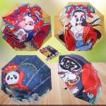 Зонт механический ветроустойчивый, матовая ручка «BESTzontik - Panda», цвет как на фото, длина 25см, d-110см