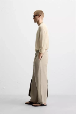 ZARA СВИТЕР RELAXED FIT ИЗ ПОЛУПРОЗРАЧНОЙ ТКАНИ, СВЕТЛО-БЕЖЕВЫЙ