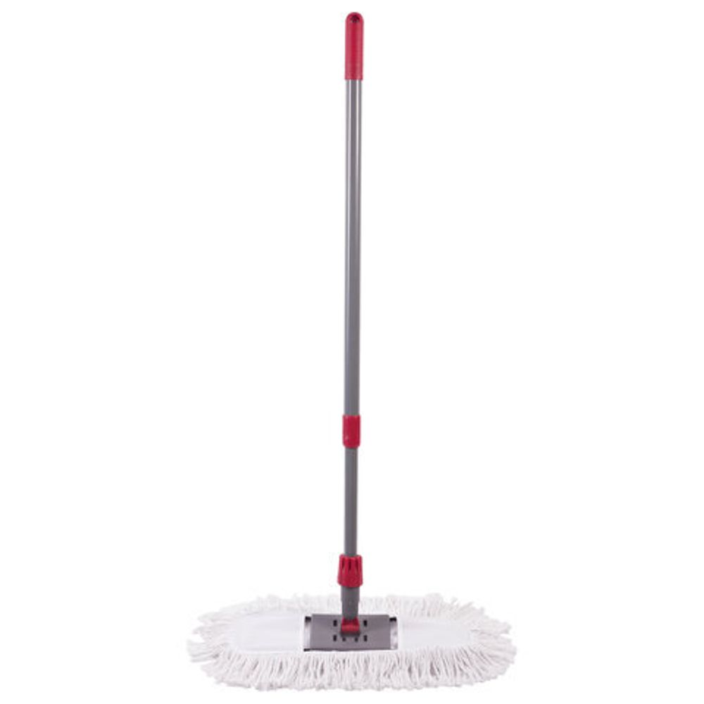 Швабра-рамка для СУХОЙ УБОРКИ, 40 см, телескопический черенок из нержавеющей стали 125 см, МОП хлопок, LAIMA, 603605