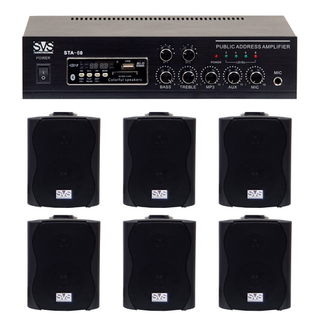Комплект оборудования для фоновой музыки SVS Audiotechnik WS-20 x6