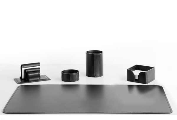 Офисный набор черный кожаный 5 предметов